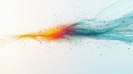 Leinwandbilder - Vibrant Data Flow Imagery with Bright Light Background
