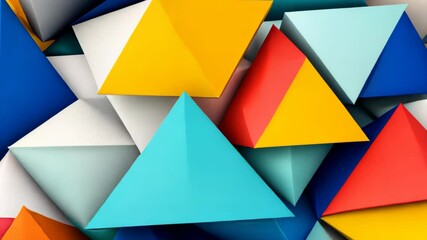 Poster - Dive into a vibrant world of color with this D abstract triangle background, showcasing modern geometric design.