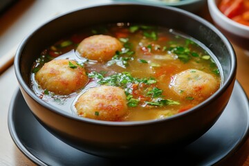 Canvas Print - Eomukguk is a Korean soup made with fish cakes also known as Odeng