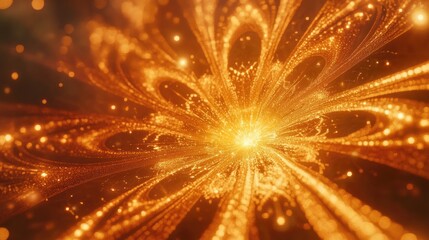 Poster - Abstract Golden Sparkling Pattern with Artistic Shimmering Lights