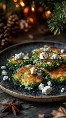 Wall Mural - Rustic Golden Broccoli and Cheese Patties