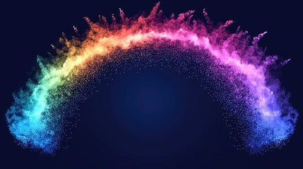 Poster - Vibrant Colorful Rainbow Made of Fine Powder on Dark Background
