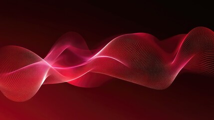 Poster - Abstract Waves of Red Light with Digital Waveform Design Elements