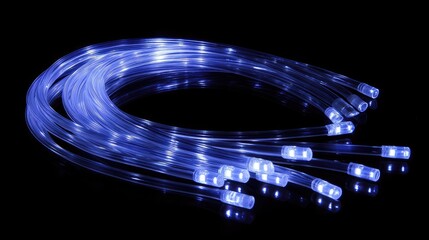 Poster - Illuminating Blue LED Lights on Flexible Fiber Optic Cables