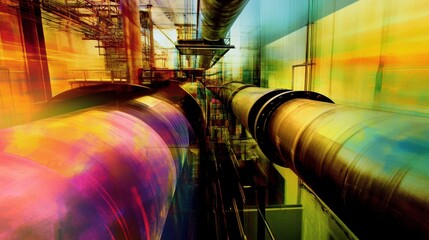 Poster - Dynamic Energy Flow in Industrial Setting with Vivid Colors