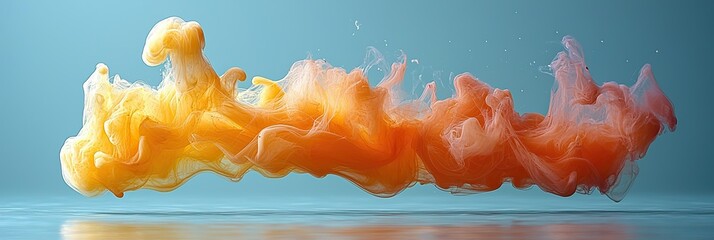 Poster - Abstract colorful smoke or ink swirling in water, creating a vibrant visual effect.