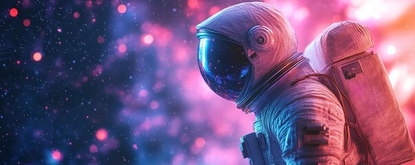 Wall Mural - astronaut exploring cosmic wonders outer space digital art nebula environment dramatic viewpoint spa