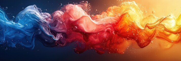 Poster - Abstract fluid art with vibrant colors swirling in a dynamic, energetic composition.