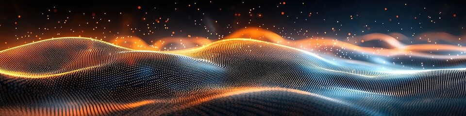 Poster - Abstract waves of light and color create a dynamic, flowing visual representation.