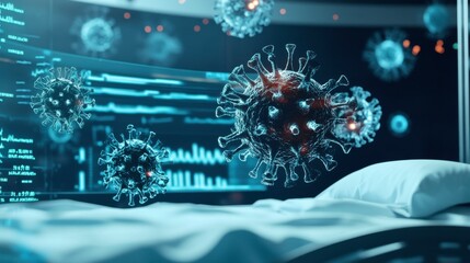 Poster - Vibrant Infographic of Hospital Virus in Warm Light