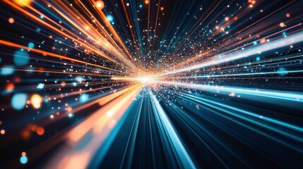 Fototapete - Vivid Energy Burst with Modern Technology Elements