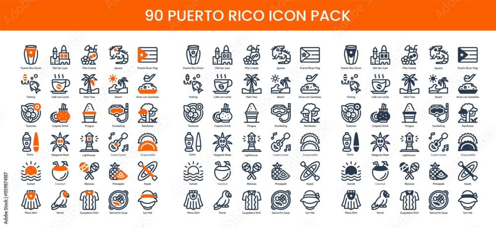 Puerto Rico Rica Icon 90 Puerto Rico Icons in 3 Styles (Line, Solid, Two-Tone), Featuring ...