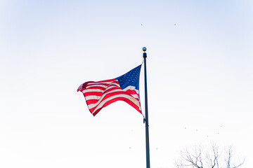 american flag waving in the wind