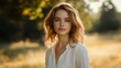 © alisya - Young woman with blonde hair in a field.
