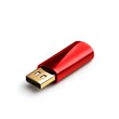 © Chanida - Red USB flash drive with gold connector on a white isolate background