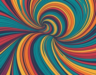 Poster - Abstract swirling multicolored lines create a vortex design