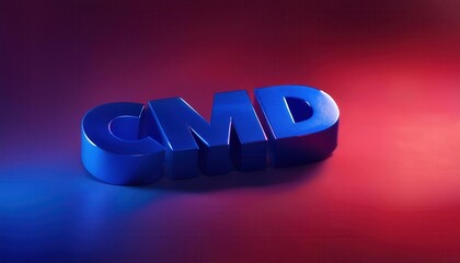 Poster - cmd logo on gradient background with red and blue