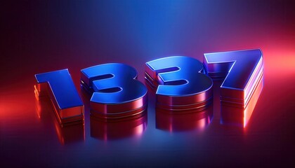 Poster - Stylized 3D Rendering of Leet Code 1337 for Digital Art