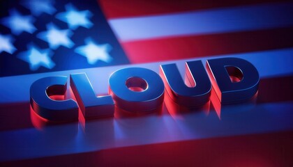 Poster - Cloud Computing Technology Against American Flag Background