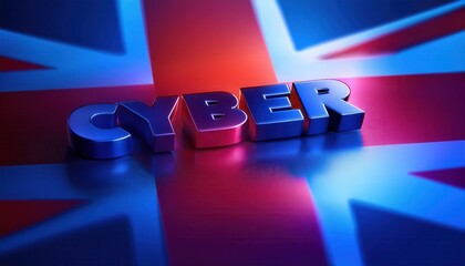 Poster - Cybersecurity Awareness Illustrated on UK Flag Background