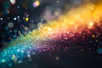 Poster - Colorful glitter bokeh background.