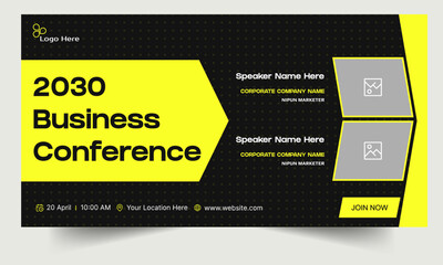 Wall Mural - Trendy webinar template design, business strategy webinar banner design, business webinar, vector eps 10 file format