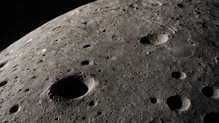 Wall Mural - The surface of the moon with craters in outer space. Moon with stars