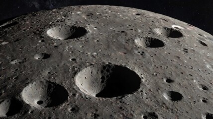 Wall Mural - The surface of the moon with craters in outer space. Moon with stars