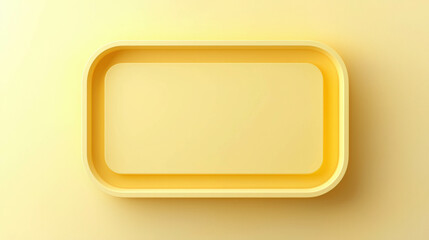 Poster - Yellow Pastel 3D Rectangular Panel Suspended Against a Soft Neutral Background