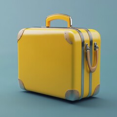 Aufkleber - Yellow suitcase on 3d illustration