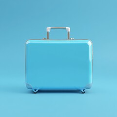 Poster - luggage on a blue background,vacation travel by plane,flying abroad,3d rendering
