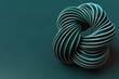 © Petr - Elegant minimalistic abstract design featuring a teal torus loop on a dark green background