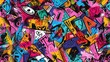 © pixelwallpaper - Urban graffiti pattern wallpaper