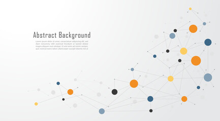 Leinwandbilder - Molecular structure and genetic engineering background. Abstract background with triangle shape pattern and molecular for innovation technology, science, and medicine. Vector illustration.