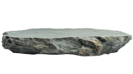 Poster - Flat rock podium for product display. isolated transparent background