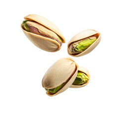 Poster - Flying delicious pistachios isolated transparent background