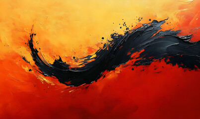 Poster - Abstract painting with vibrant colors and dynamic brushstrokes, evoking energy and movement.