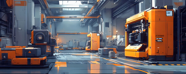 Poster - A modern industrial workspace featuring advanced machinery and equipment.