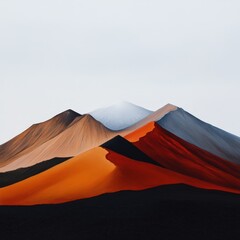 Poster - Volcanic landscape, dramatic scene, white sky