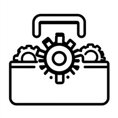 Poster - Toolbox with gears, representing maintenance, repair, and solutions.