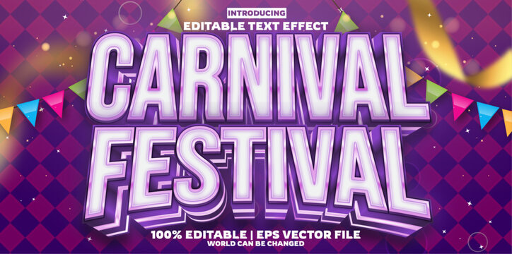 Festival Carnival editable text effect in modern trend style