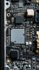 Poster - Close-Up of Electronic Circuit Board with Components and Connections
