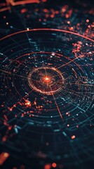 Poster - Abstract Digital Art with Circular Patterns and Bright Lights Effect