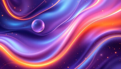 Poster - Modern abstract gradient orange and purple background concept with a gold line and dots decoration. Modern abstract orange and white gradient background. Design templates for banners, posters, covers