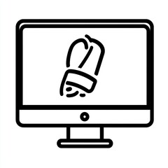 Poster - Online shopping, bandage displayed on computer screen.