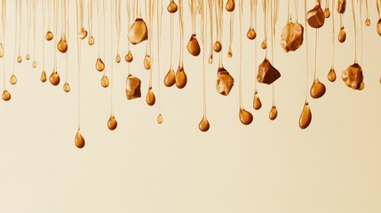 Poster - Unique Abstract Design with Suspended Drops on a Soft Background