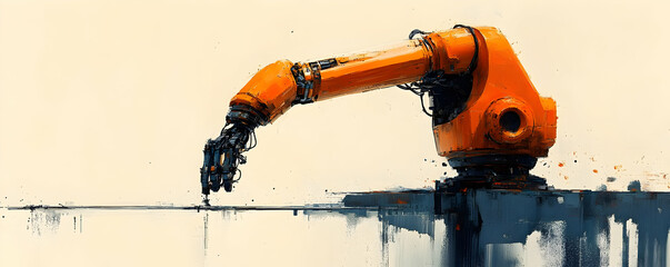Poster - A robotic arm reaching out, symbolizing automation and technology in industry.