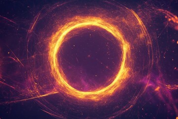 Poster - Fiery Ring of Light Abstract Cosmic Artwork