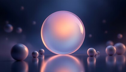 Fototapete - Abstract modern gradient soft light blue background with a geometric circle pattern for graphic business hitech technology digital design. Modern abstract geometric bubbles background