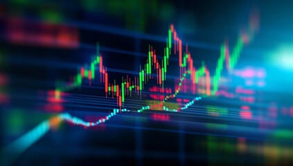 Wall Mural - Abstract financial graph showing market trends.